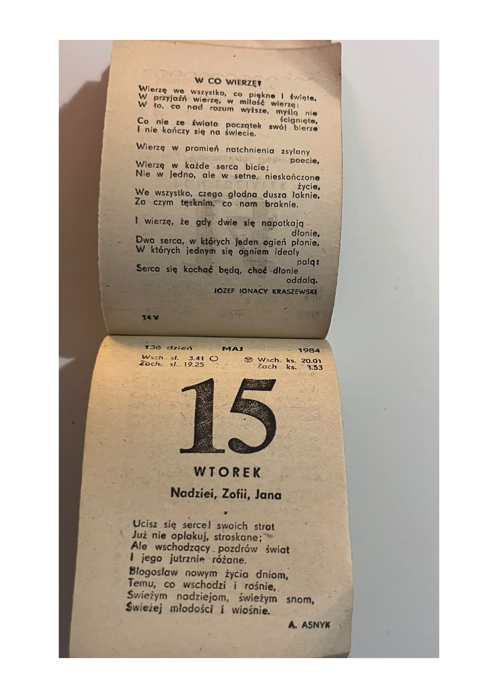 Kalendarz zdzierany 1984 – Książka i Wiedza